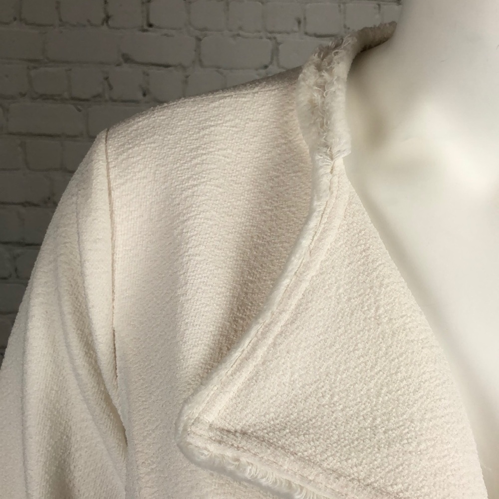 0X 2X Calvin Klein White Textured Knit Jacket Plus - Picture 5 of 7